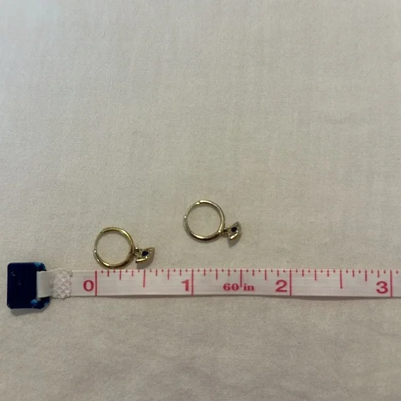 NWOT Mini Gold Evil Eye Huggie Hoops 9mm hoop earrings in gold - Picture 5 of 6